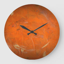 Reloj Redondo Grande Acabado de Faux de Terracota Glazada