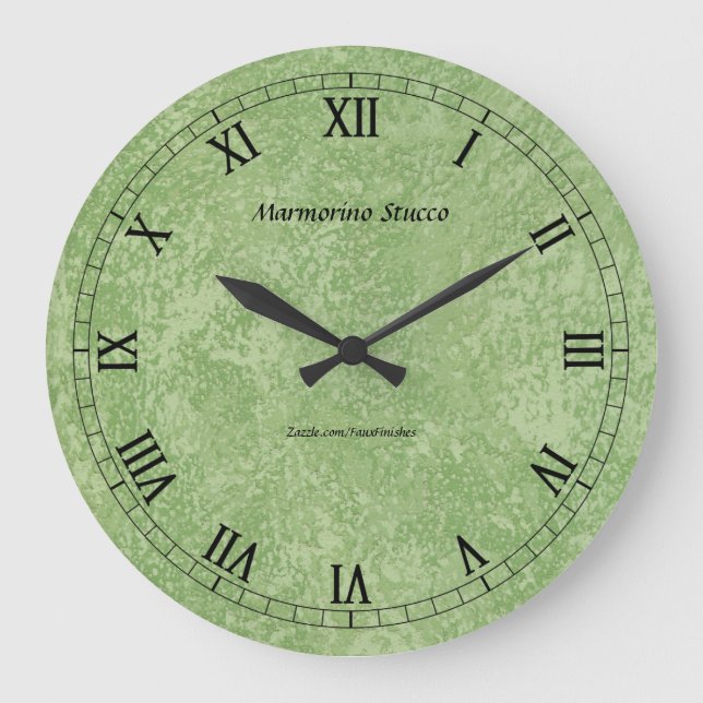 Reloj Redondo Grande Acabado Falso de Estuco Marmorino (Anverso)