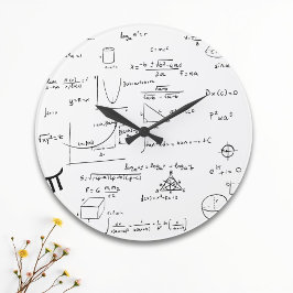 Reloj Redondo Grande Académico de ecuaciones matemáticas escritas a man