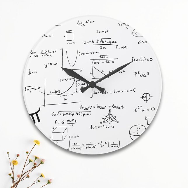 Reloj Redondo Grande Académico de ecuaciones matemáticas escritas a man (Subido por el creador)