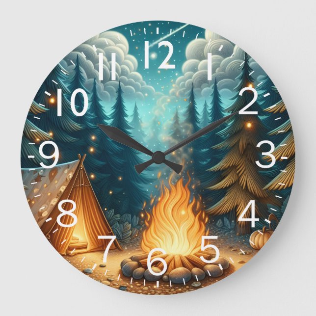 Reloj Redondo Grande Acampada en el bosque (Anverso)