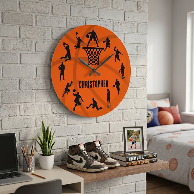 Reloj Redondo Grande Acción de Baloncesto Personalizada (Subido por el creador)
