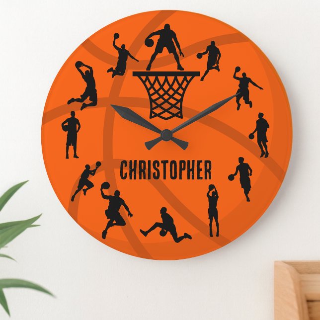 Reloj Redondo Grande Acción de Baloncesto Personalizada (Subido por el creador)