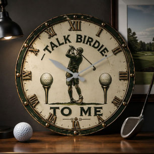 Reloj Redondo Grande Ace It Golf Vintage Golf Playing Card Decor Golfer