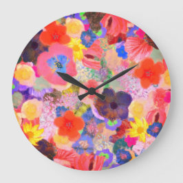 Reloj Redondo Grande Aceites de flores