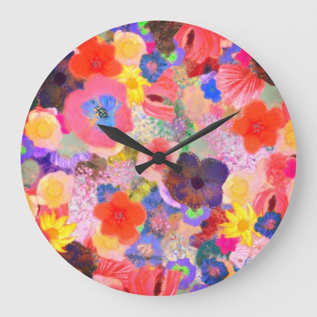 Reloj Redondo Grande Aceites de flores (Anverso)