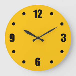 Reloj Redondo Grande Acento de color amarillo dorado