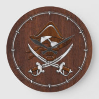 Acero de cráneo pirata de caoba náutica húmeda