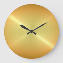 Reloj Redondo Grande Acero inoxidable metálico de oro Metalizado