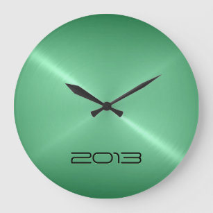 Reloj Redondo Grande Acero inoxidable verde metálico Aspecto Metalizado