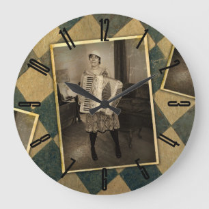Reloj Redondo Grande Acordeón retro