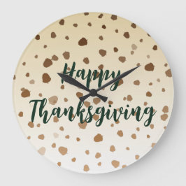 Reloj Redondo Grande Acorns de Acción de Gracias