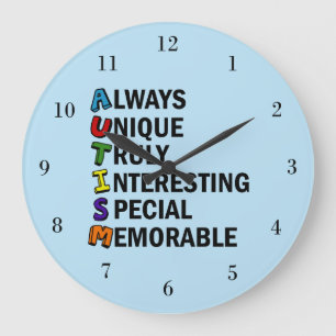 Reloj Redondo Grande Acrostic lindo del orgullo del autismo