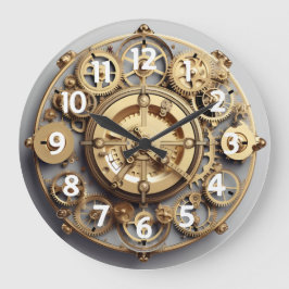 Reloj Redondo Grande Acrylic Clock Faux Gear Works