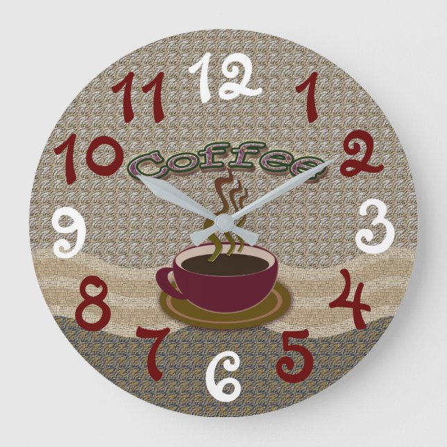 Reloj Redondo Grande Acrylic Wall Clock with coffee cup (Anverso)