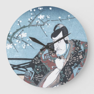 Reloj Redondo Grande Actor de Kabuki del invierno de Ukiyo-e del