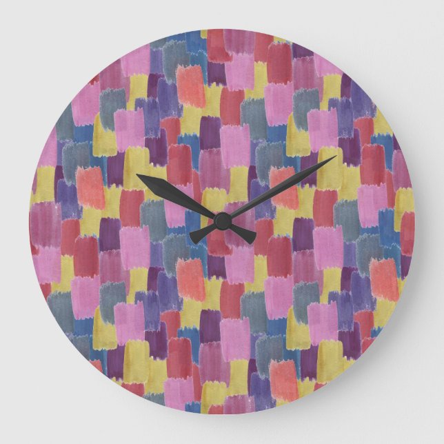 Reloj Redondo Grande acuarela abstracta: fondo salpicado sin costuras. (Anverso)
