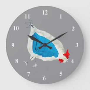 Reloj Redondo Grande Acuarela de pollitos lindos