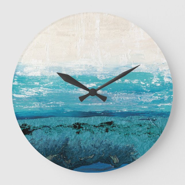 Reloj Redondo Grande Acuarela del azul del zafiro (Anverso)