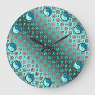 Reloj Redondo Grande Acuario & Conejo de Agua
