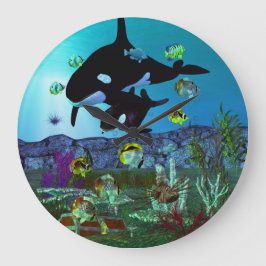 Reloj Redondo Grande Acuario de exploración 3D ORCA