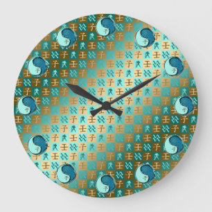 Reloj Redondo Grande Acuario & Rata de Agua