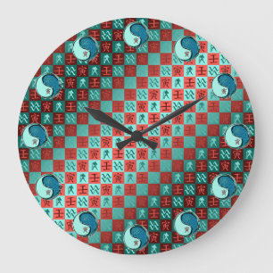 Reloj Redondo Grande Acuario & Tigre de Agua