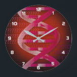 Reloj Redondo Grande ADN ID Red Medical Science<br><div class="desc">Un diseño fresco,  moderno y divertido inspirado en la ciencia médica. ¡El regalo perfecto para todos los médicos,  enfermeras,  científicos,  profesores de ciencias,  técnicos de laboratorio,  estudiantes de ciencias,  en resumen,  cualquier experto en ciencia en tu vida (y eso te incluye)! Diseñado por Science Geekness© en http://www.zazzle.com/sciencegeekness*</div>
