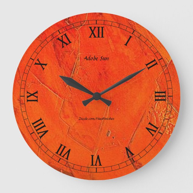 Reloj Redondo Grande Adobe Sun Faux Finish (Anverso)