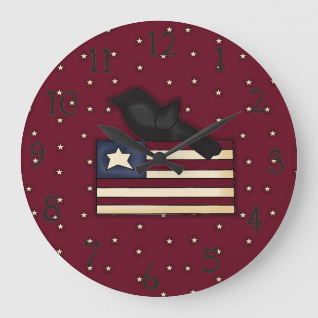 Reloj Redondo Grande Adorable Americana Wall Clock (Anverso)