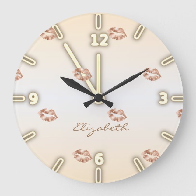 Reloj Redondo Grande Adorable Guay, Lips - Personalizado (Anverso)