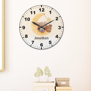 Reloj Redondo Grande Adorable Teddy Bear Room Boy