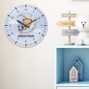Reloj Redondo Grande Adorable Teddy Bear Room Boy