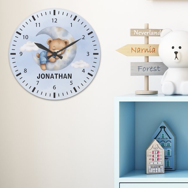 Reloj Redondo Grande Adorable Teddy Bear Room Boy (Subido por el creador)