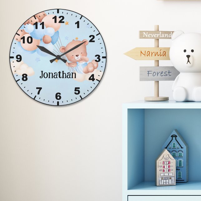 Reloj Redondo Grande Adorable Teddy Bear with Balloons (Subido por el creador)