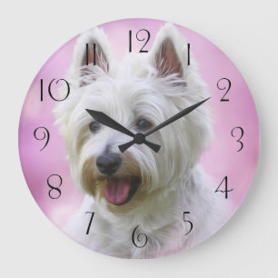 Reloj Redondo Grande Adorable West Highland white terrier