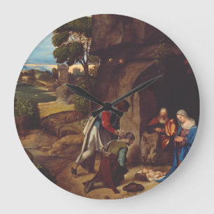 Reloj Redondo Grande Adoración de los pastores por Giorgione
