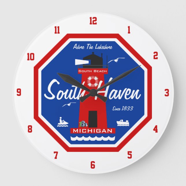Reloj Redondo Grande Adore The Lakeshore - South Haven, MI (Anverso)