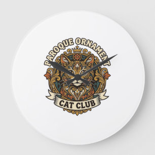 Reloj Redondo Grande Adorno barroco gato regalo amante de los gatos - O