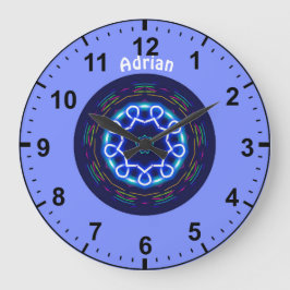 Reloj Redondo Grande ADRIAN Personalizado ~ Espacio Rueda Fractal ~ Gra