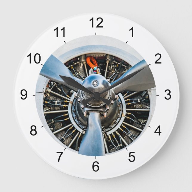 Reloj Redondo Grande Aeronaves Douglas DC-3. Hélice (Anverso)