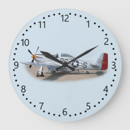 Reloj Redondo Grande Aeronaves Mustang P-51D