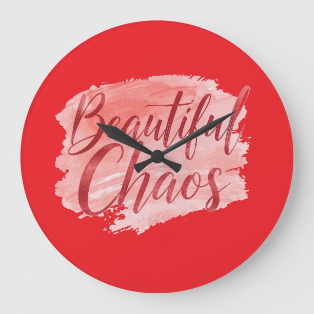 Reloj Redondo Grande Aesthetic Beautiful Chaos Script Typography (Anverso)