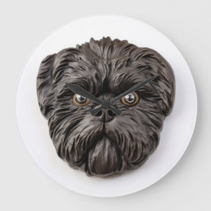 Reloj Redondo Grande Affenpinscher inspirado en 3D
