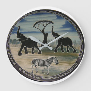 Reloj Redondo Grande África Kenia Hermoso Elegante Vida Silvestre