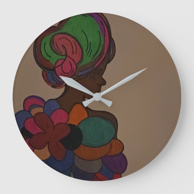 Reloj Redondo Grande African American Fairy Wall Clock (Anverso)