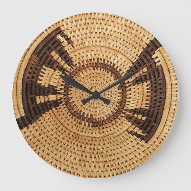 Reloj Redondo Grande African Basket Weave Wall Clock (Anverso)