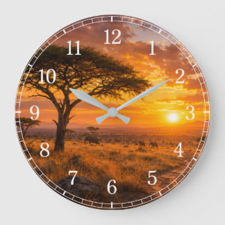 Reloj Redondo Grande African Savanna Wall Clock — Wildlife Design