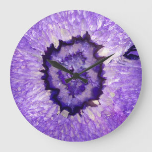 Reloj Redondo Grande Ágata púrpura Geode de Falln