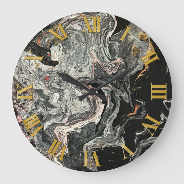 Reloj Redondo Grande Agate Fluid Marble (Anverso)